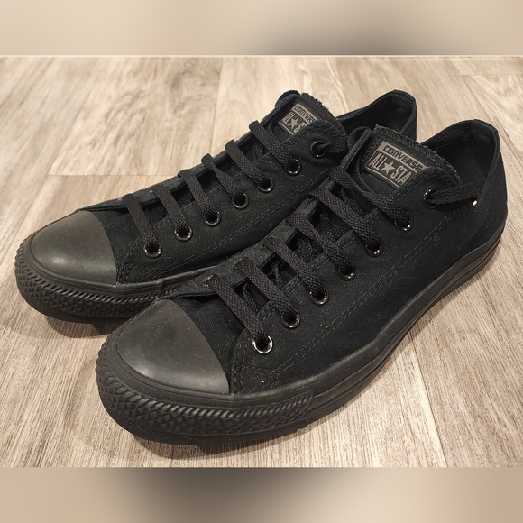 MENS Converse All Stars Custom Low Top All Black - Picture 1 of 7